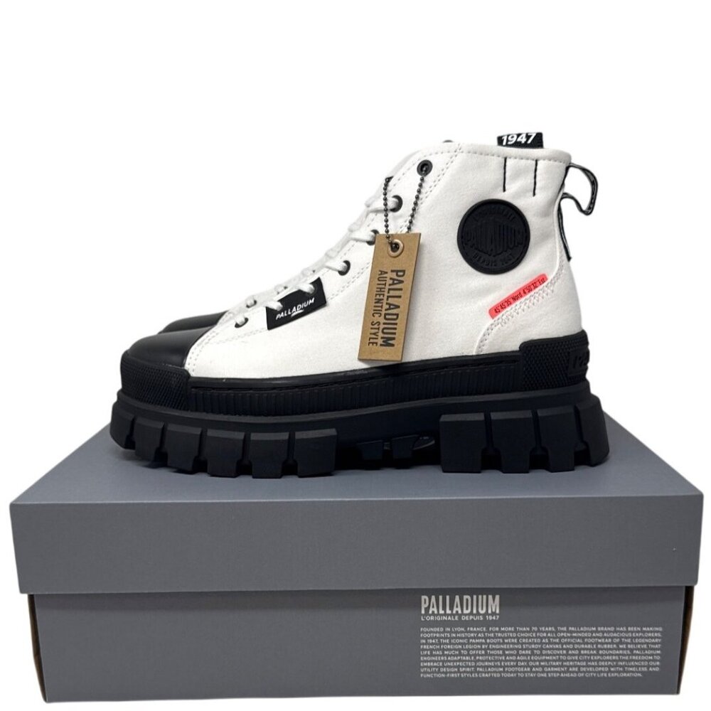 Palladium Revolt Hi Tx Women's Canvas Boots White/Black Size 9 US97242-116-M